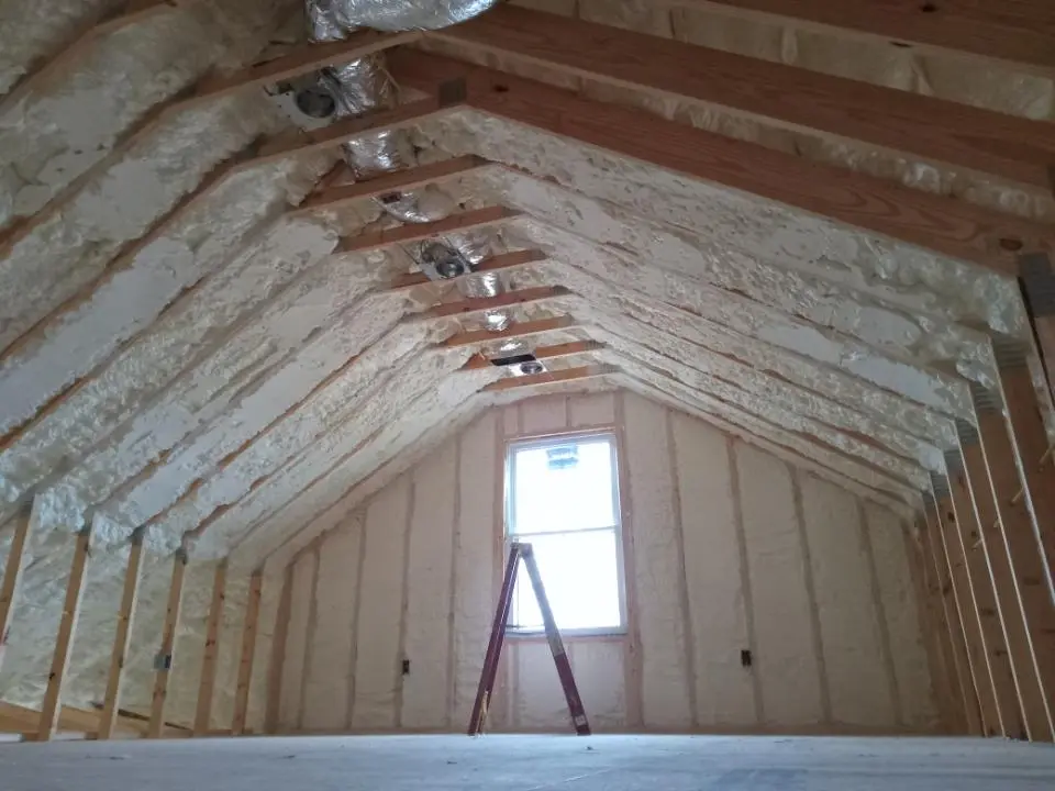 Spray foam roofing application for Crawl Space Insulation project in Iowa Colony